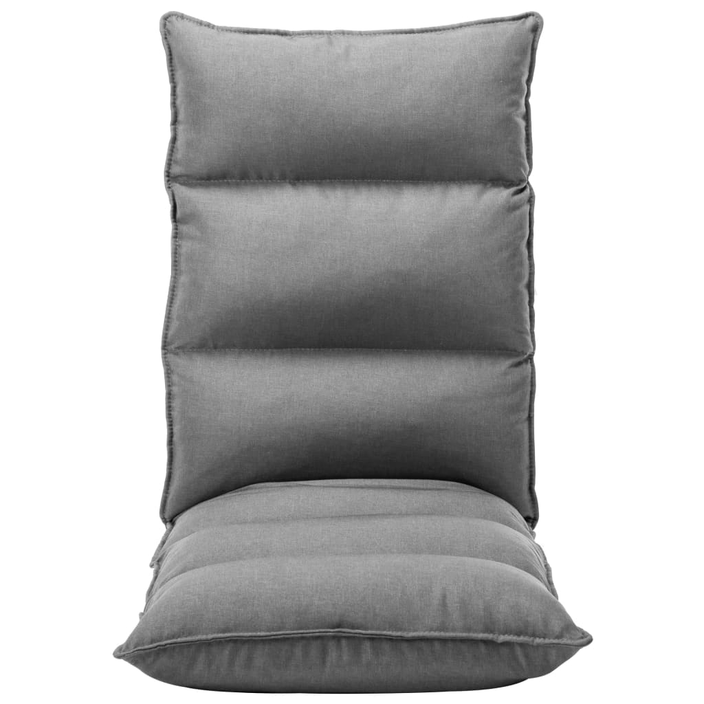 vidaXL Folding Floor Chair Light Grey Fabric