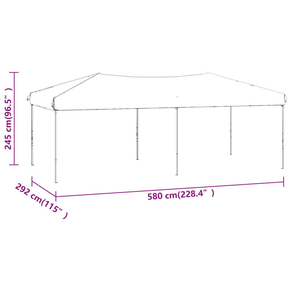vidaXL Folding Party Tent Anthracite 3x6 m