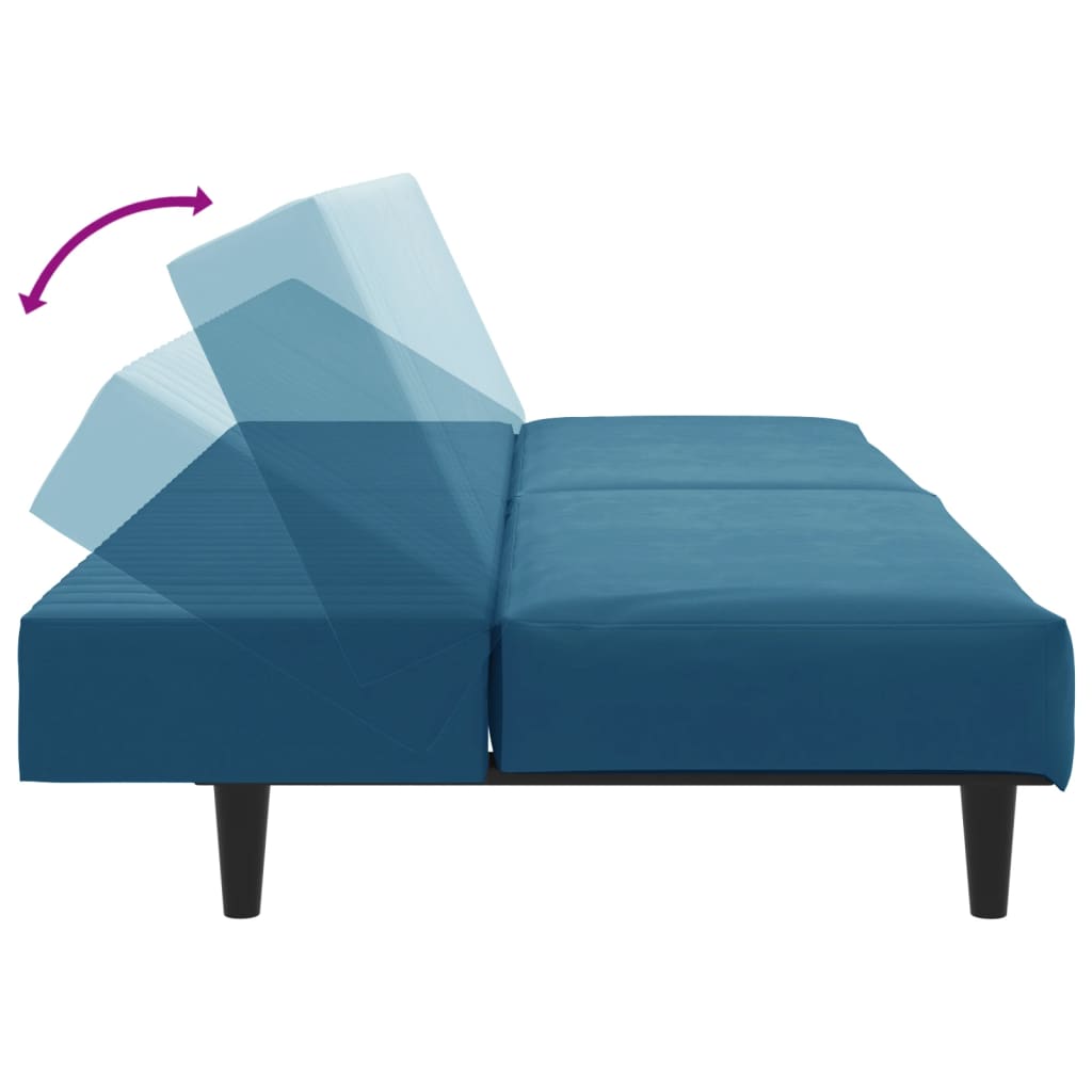 vidaXL 2 Piece Sofa Set Blue Velvet
