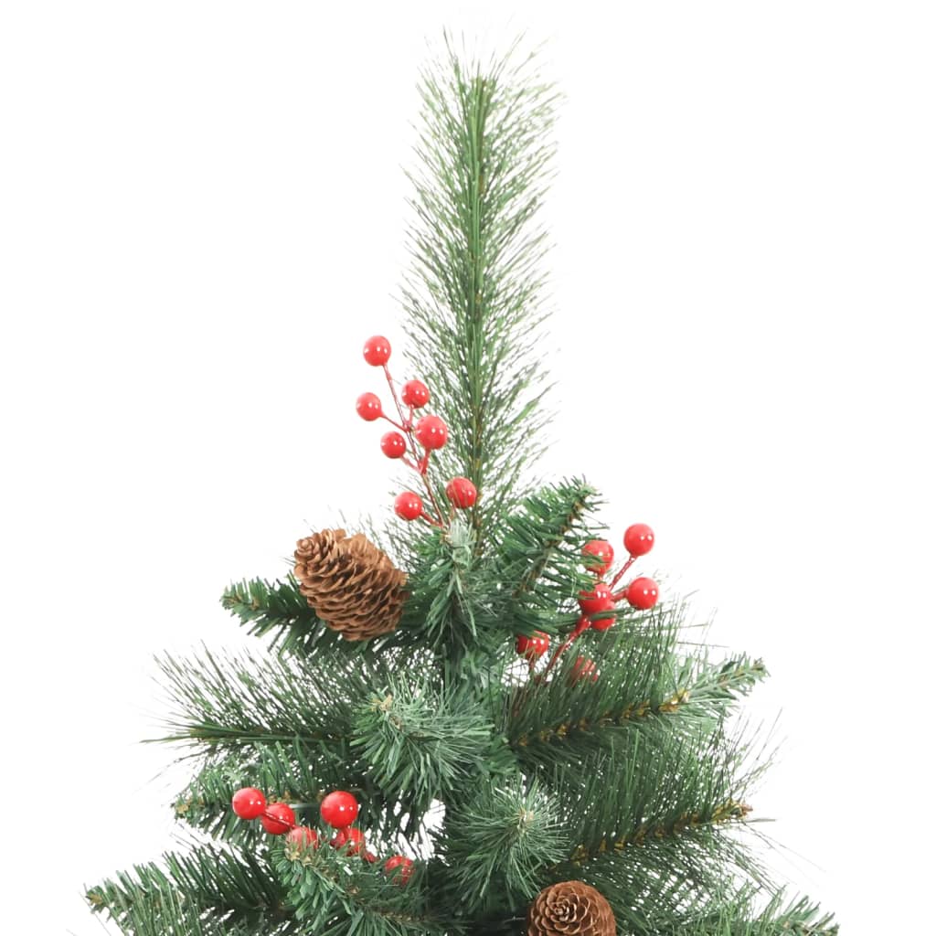 vidaXL Artificial Hinged Christmas Tree with Cones and Berries 180 cm