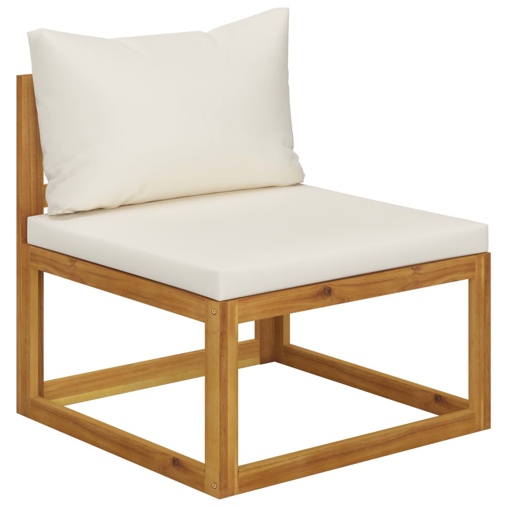 vidaXL 3 Piece Garden Lounge Set with Cream Cushions Solid Acacia Wood