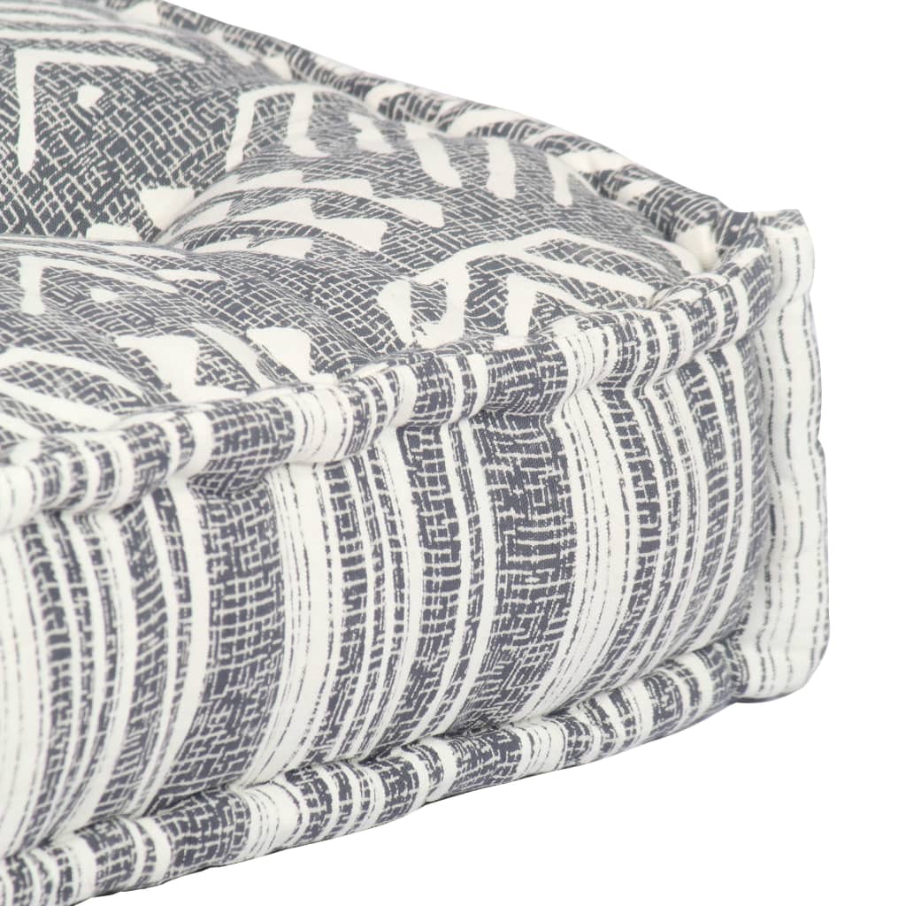 vidaXL Pouffe Grey Stripe Fabric