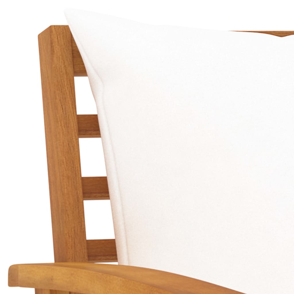 vidaXL Garden Chairs 2 pcs with Cream Cushion Solid Acacia Wood