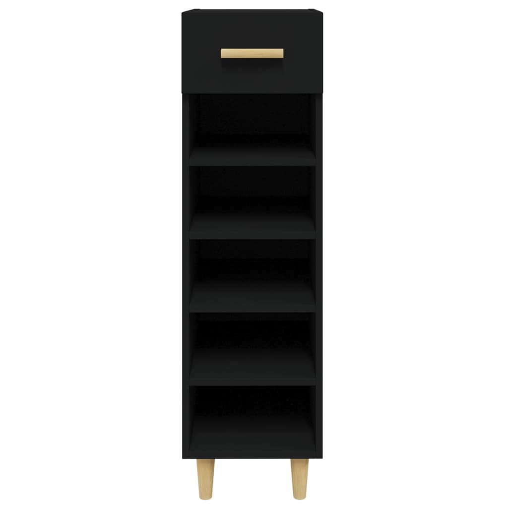 vidaXL Shoe Cabinet Black 30x35x105 cm Engineered Wood