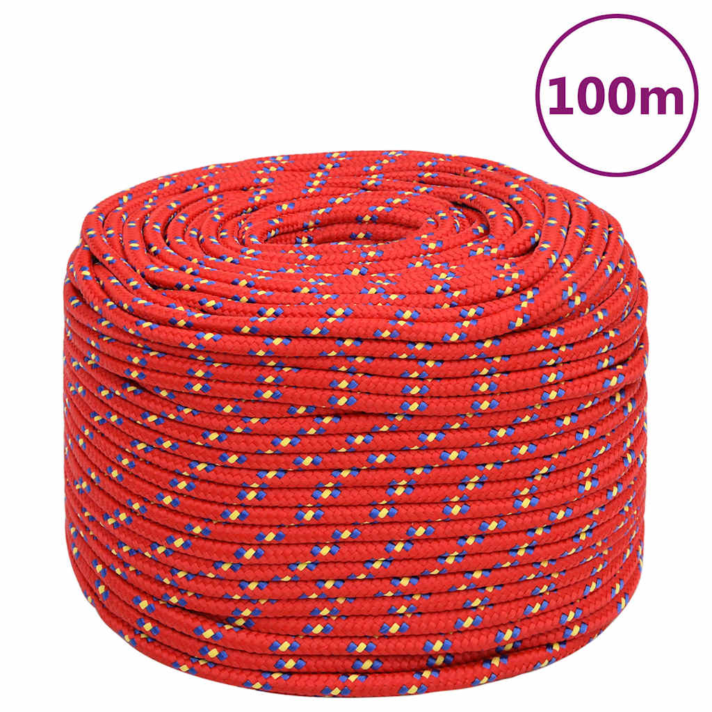 vidaXL Boat Rope Red 10 mm 100 m Polypropylene | vidaXL.com.au