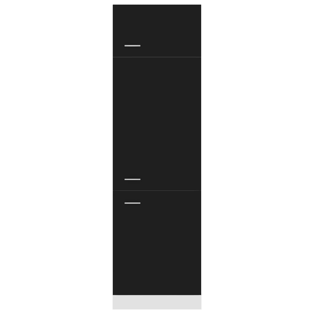 vidaXL Refrigerator Cabinet Black 60x57x207 cm Engineered Wood
