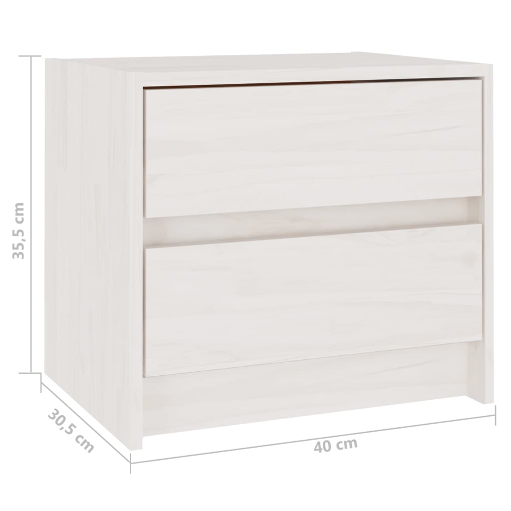 vidaXL Bedside Cabinets 2 pcs White 40x30.5x35.5 cm Solid Pine Wood