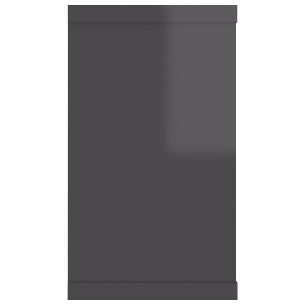 vidaXL Wall Cube Shelf 6 pcs High Gloss Grey 80x15x26.5 cm Engineered Wood