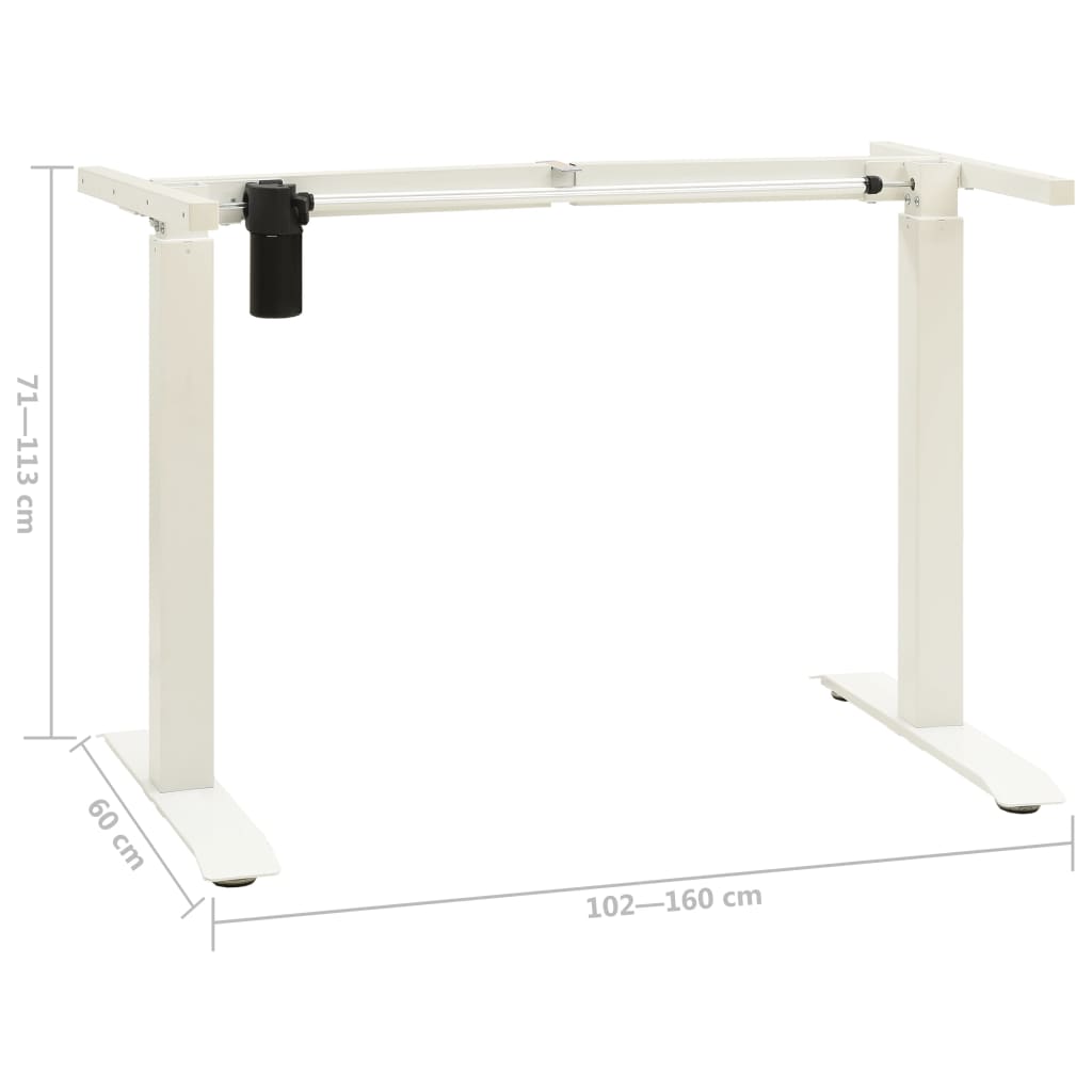 vidaXL Electric Motorised Standing Desk Frame Height Adjustable White
