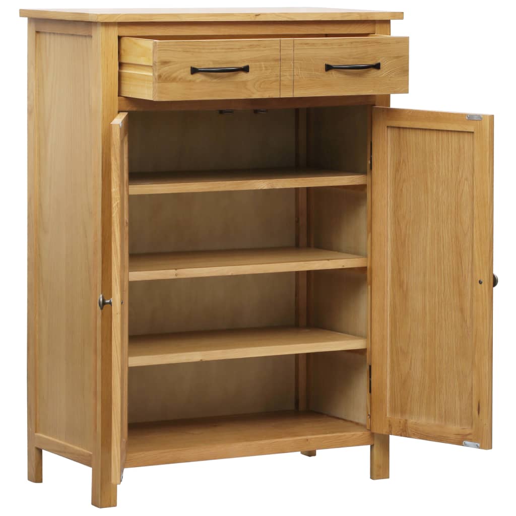 vidaXL Shoe Cabinet 76x37x105 cm Solid Oak Wood | vidaXL.com.au