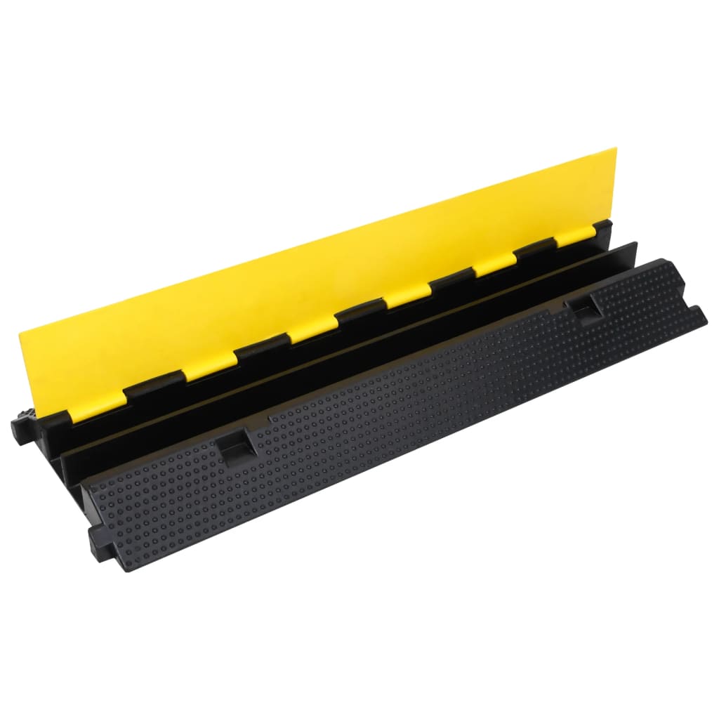 vidaXL Cable Protector Ramp with 2 Channels 100 cm Rubber