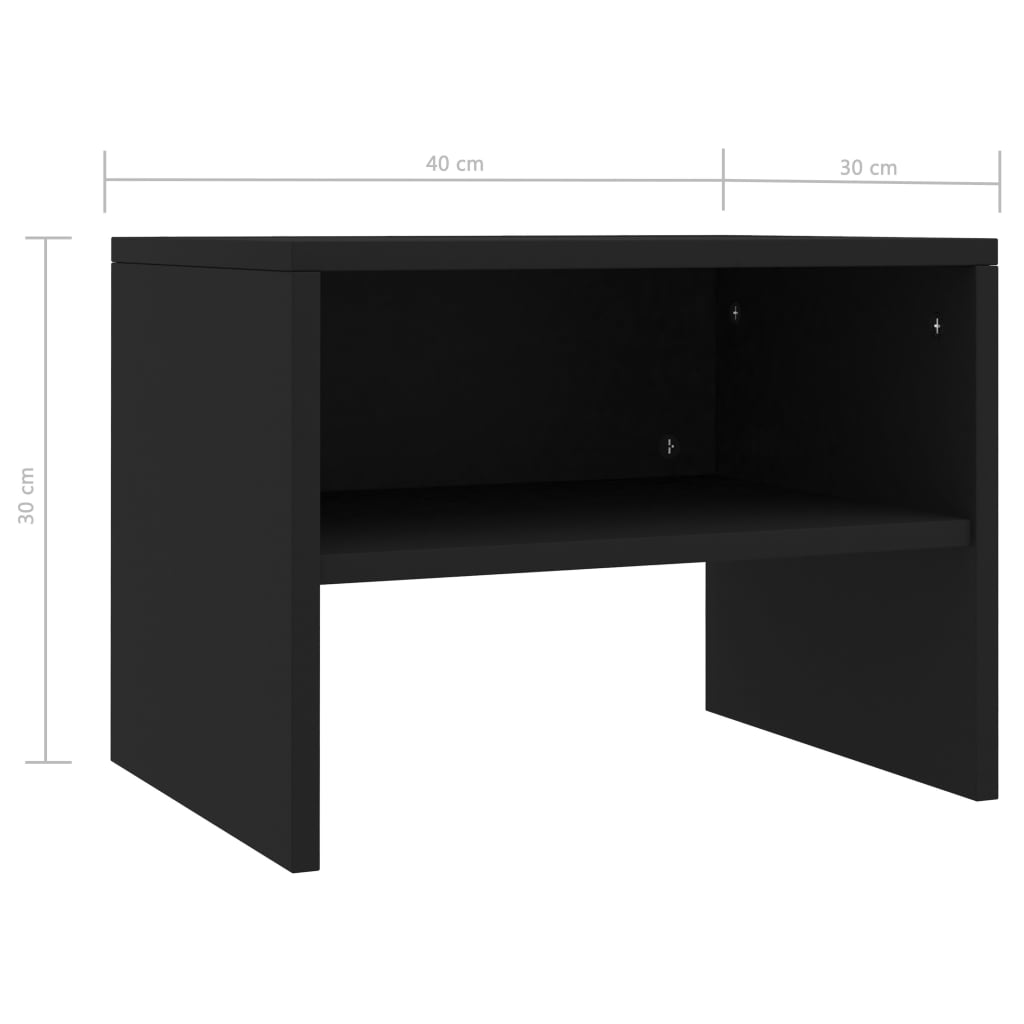 vidaXL Bedside Cabinets 2 pcs Black 40x30x30 cm Engineered Wood
