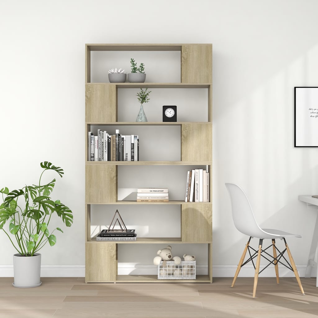vidaXL Book Cabinet Room Divider Sonoma Oak 100x24x188 cm