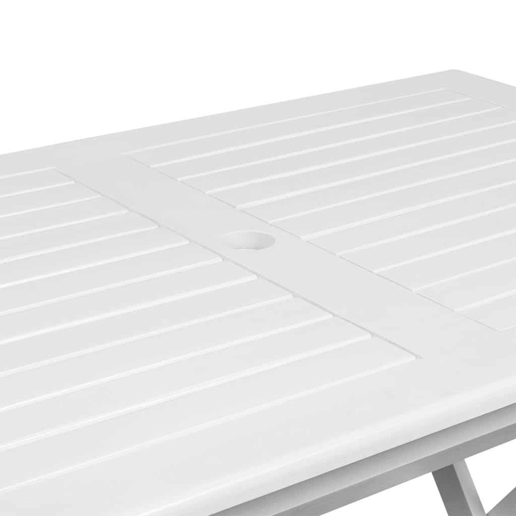 vidaXL Garden Table White 120x70x75 cm Solid Acacia Wood