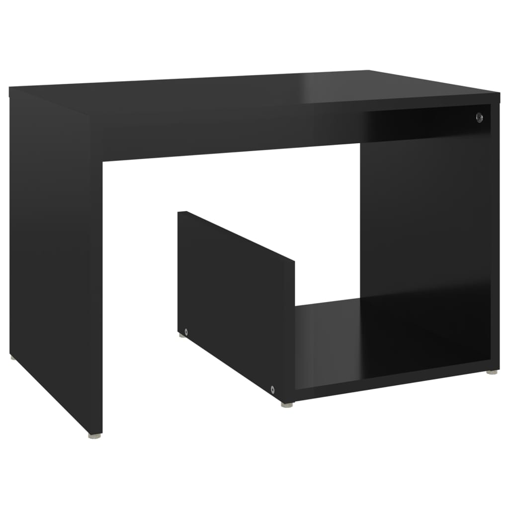 vidaXL Side Table High Gloss Black 59x36x38 cm Engineered Wood
