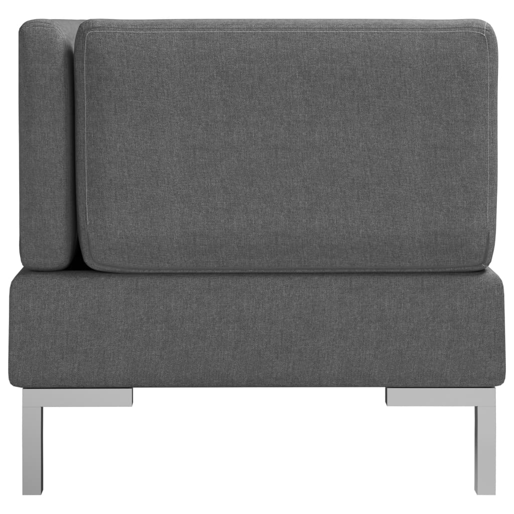 vidaXL Sectional Corner and Middle Sofas with Cushions Fabric Dark Grey
