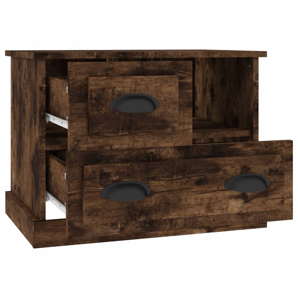 vidaXL Bedside Cabinet Smoked Oak 60x39x45 cm