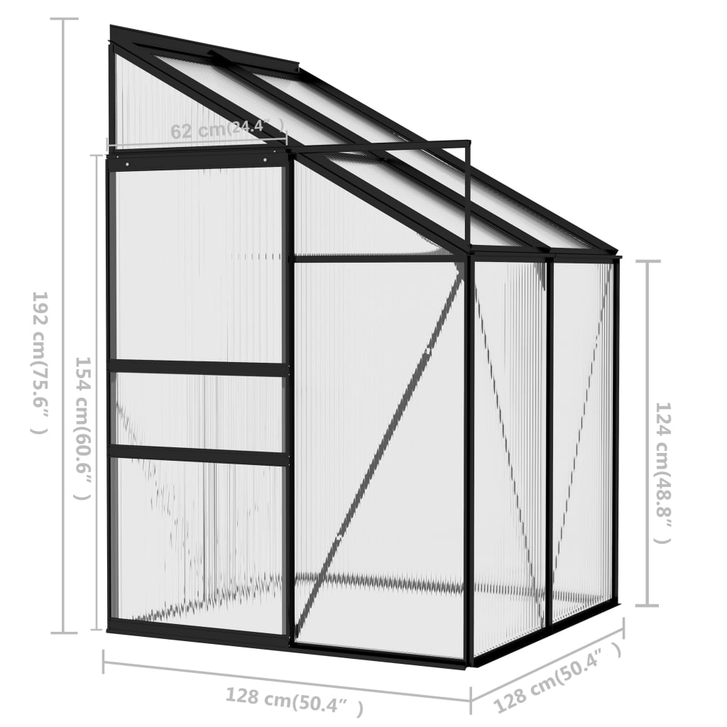 vidaXL Greenhouse Anthracite Aluminium 2.59 m³