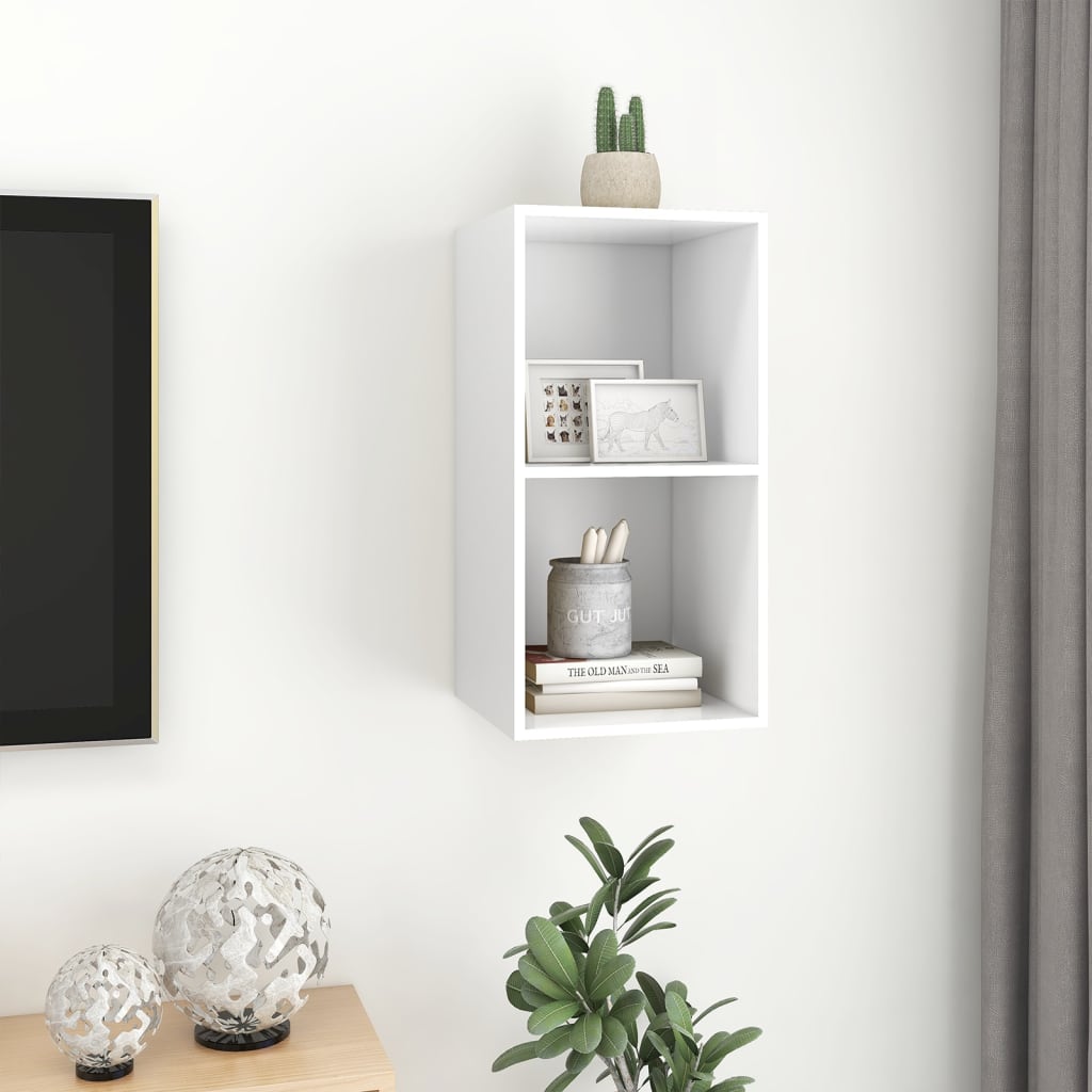 vidaXL Wall-mounted TV Cabinet White 37x37x72 cm Engineered Wood