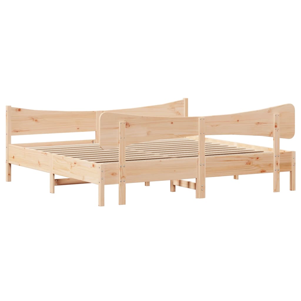 vidaXL Bed Frame with Headboard 180x200 cm Super King Solid Wood Pine