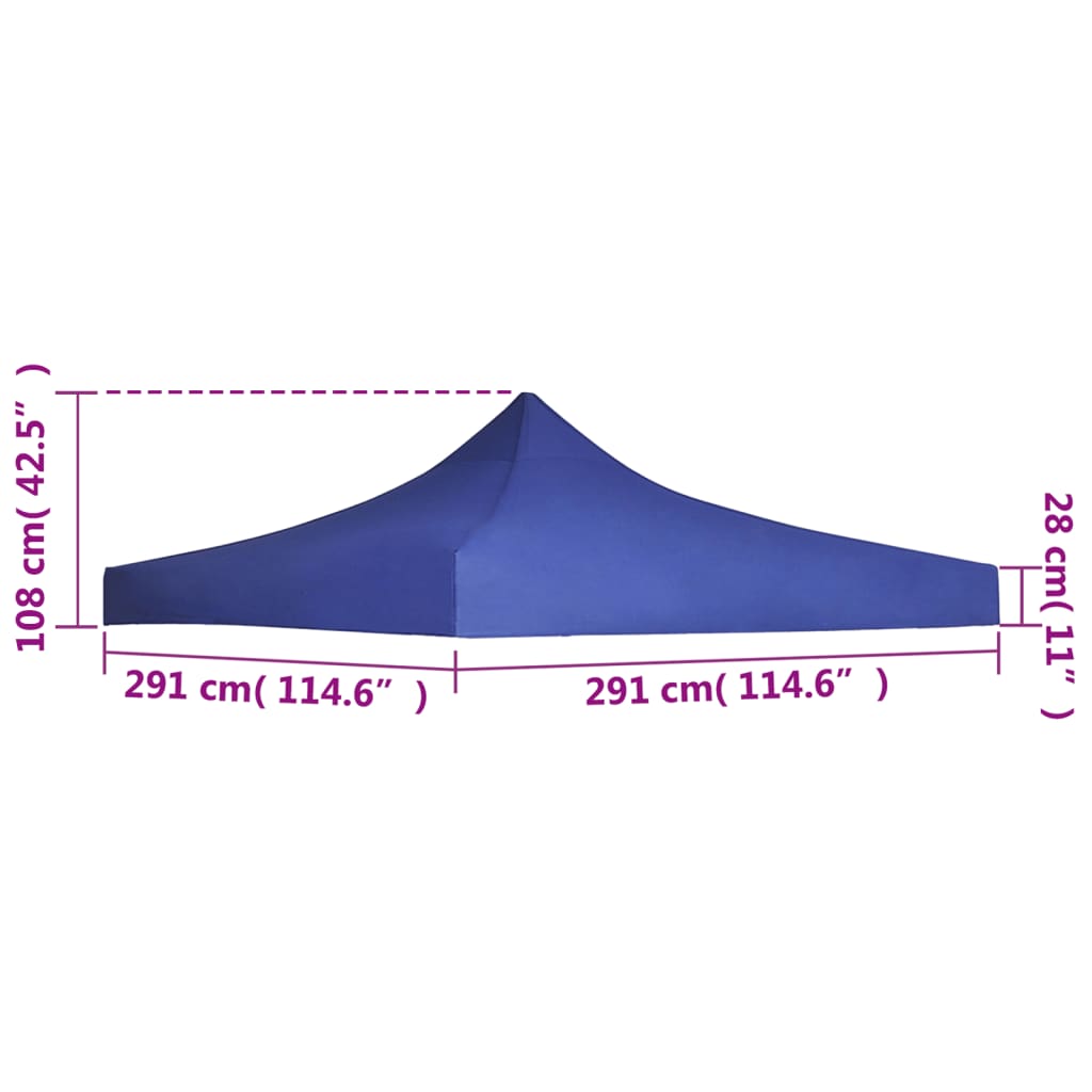 vidaXL Party Tent Roof 3x3 m Blue