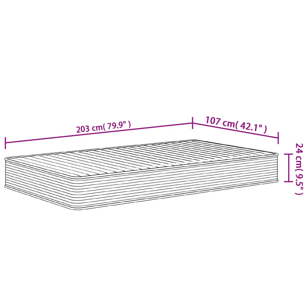vidaXL Foam Mattress Medium Soft 107x203 cm King Single Size