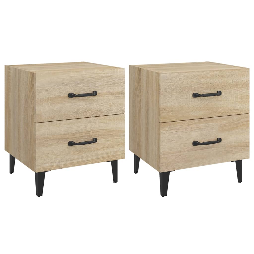 vidaXL Bedside Cabinets 2 pcs Sonoma Oak 40x35x47.5 cm