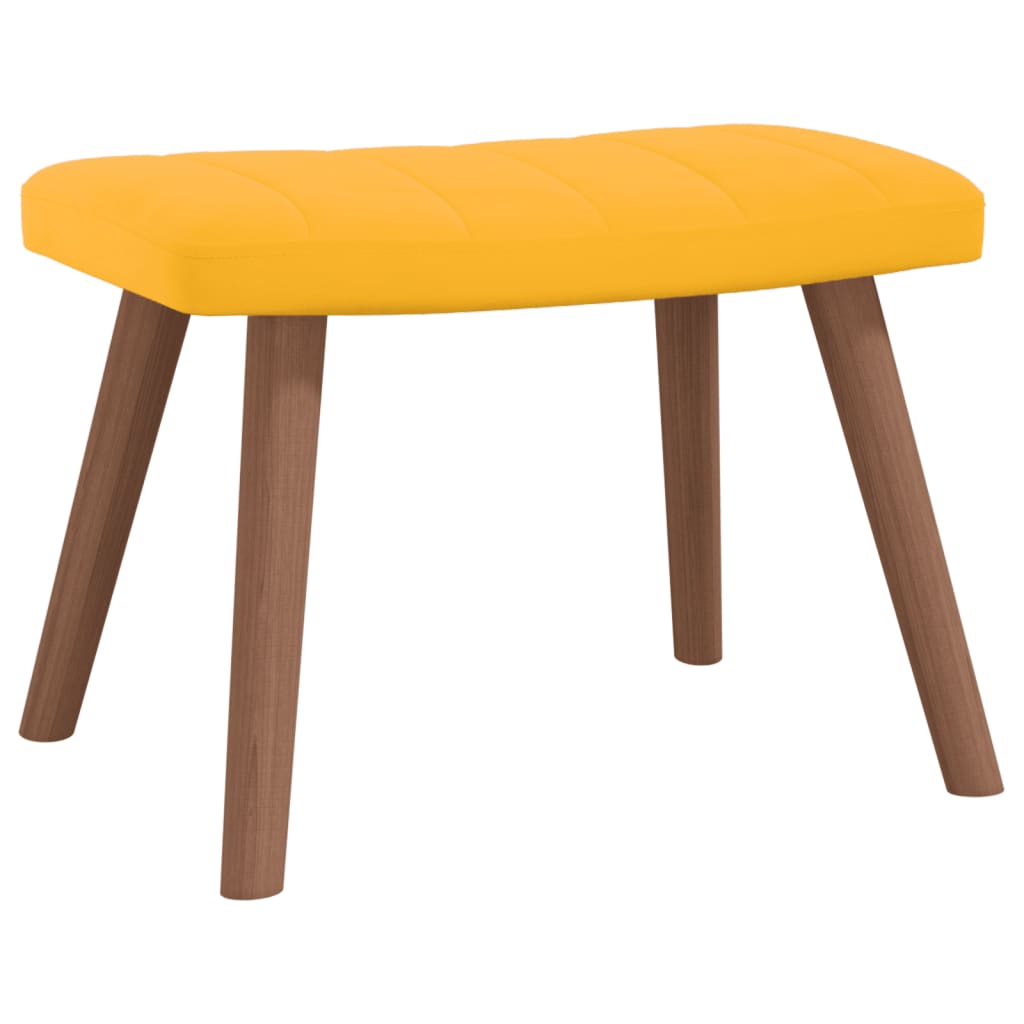 vidaXL Rocking Chair with a Stool Mustard Yellow Velvet