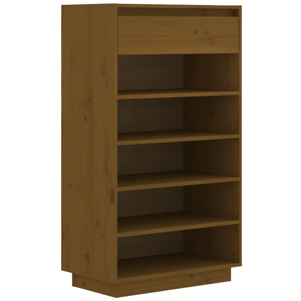 vidaXL Shoe Cabinet Honey Brown 60x34x105 cm Solid Wood Pine