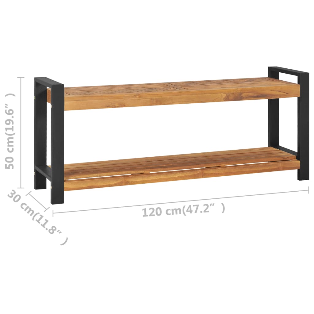 vidaXL Bench 120 cm Solid Teak Wood