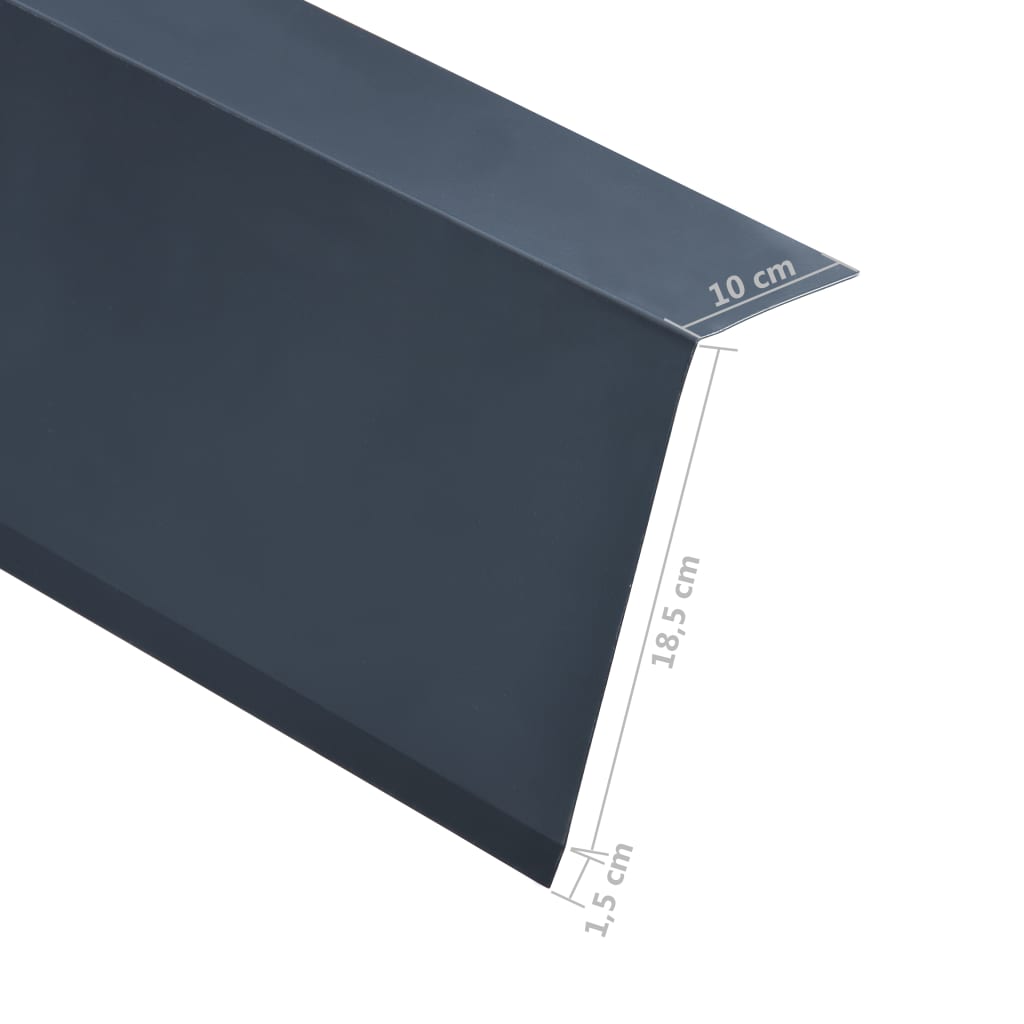 vidaXL L-shape Roof Edge Plates 5 pcs Aluminium Anthracite 170cm