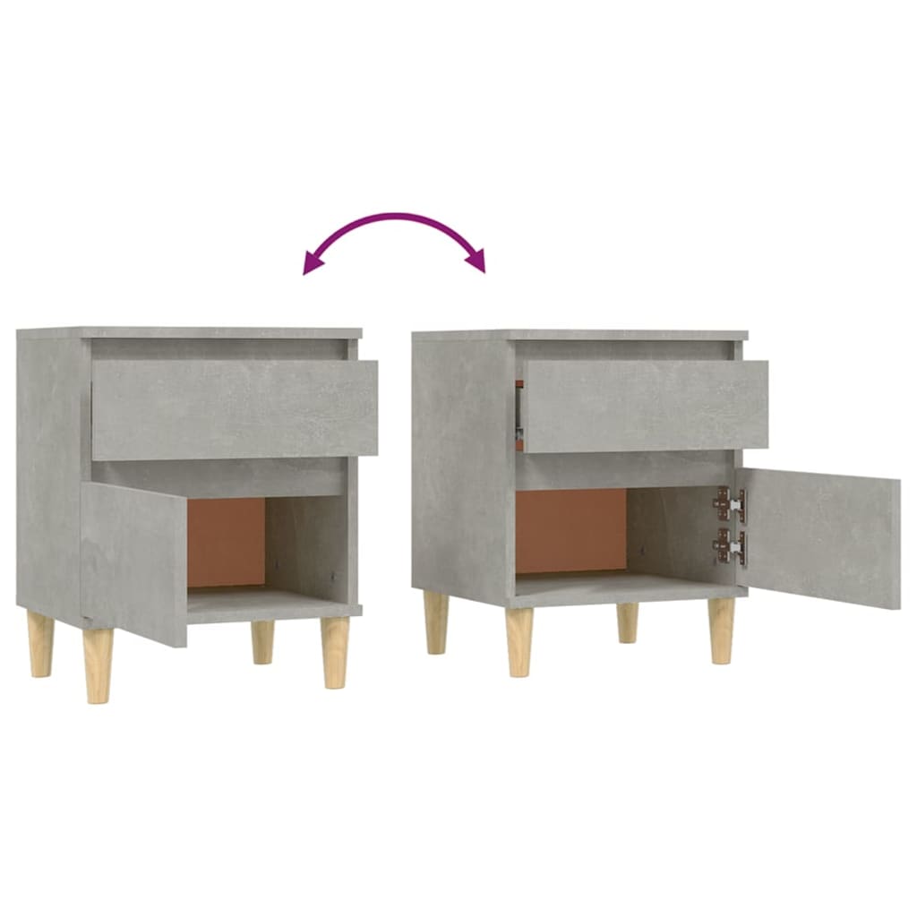 vidaXL Bedside Cabinet Concrete Grey 40x35x50 cm