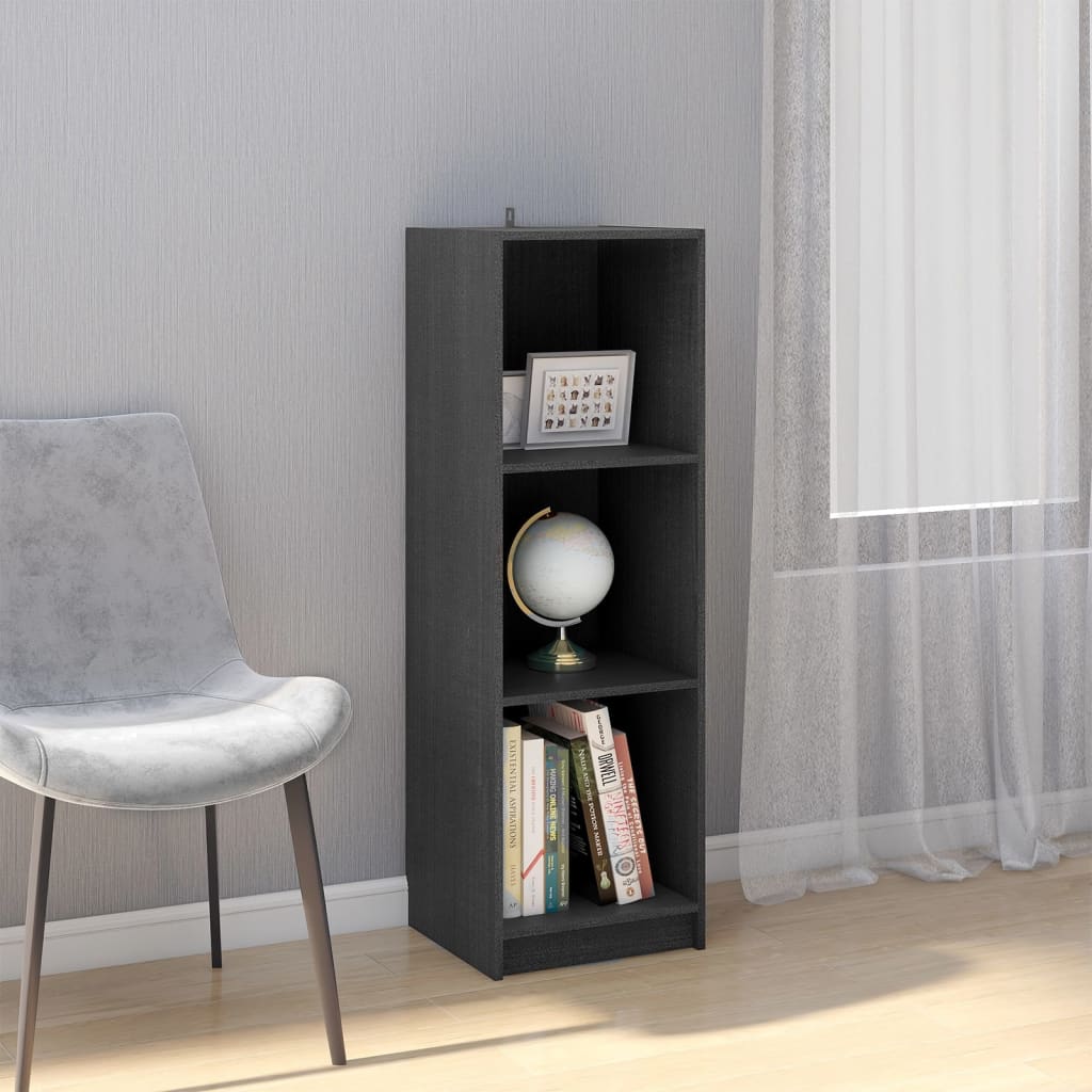 vidaXL Book Cabinet/Room Divider Grey 36x33x110 cm Solid Pinewood