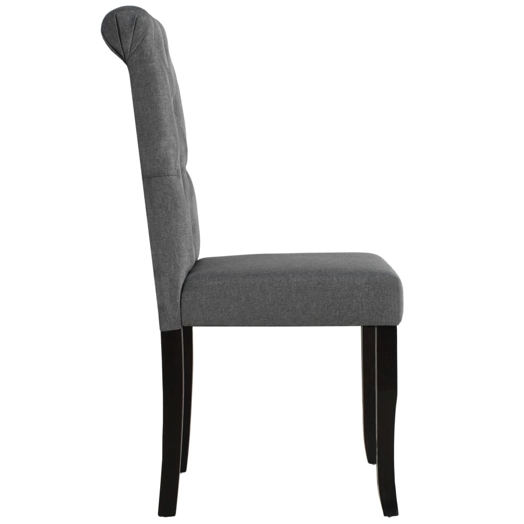 vidaXL Dining Chairs 4 pcs Dark Grey Fabric