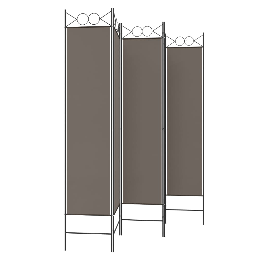 vidaXL 5-Panel Room Divider Anthracite 200x200 cm Fabric