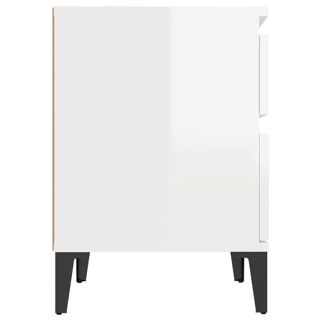 vidaXL Bedside Cabinets 2 pcs High Gloss White 40x35x50 cm