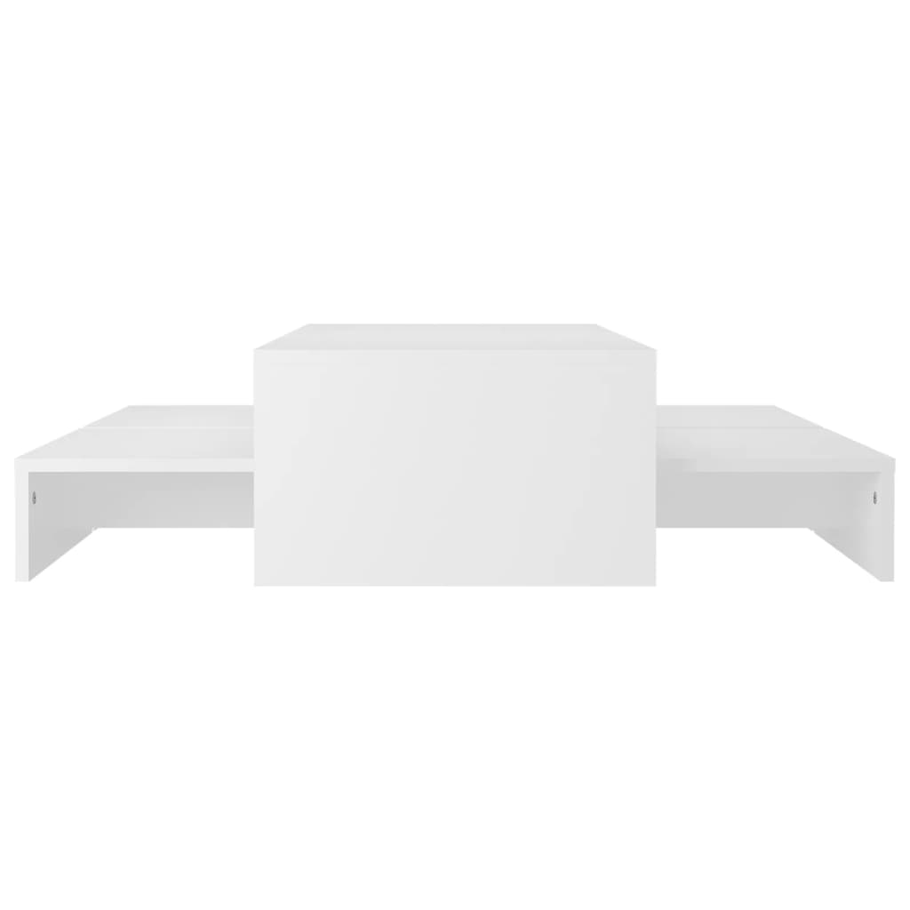 vidaXL Nesting Coffee Table Set White 100x100x26.5 cm Engineered Wood