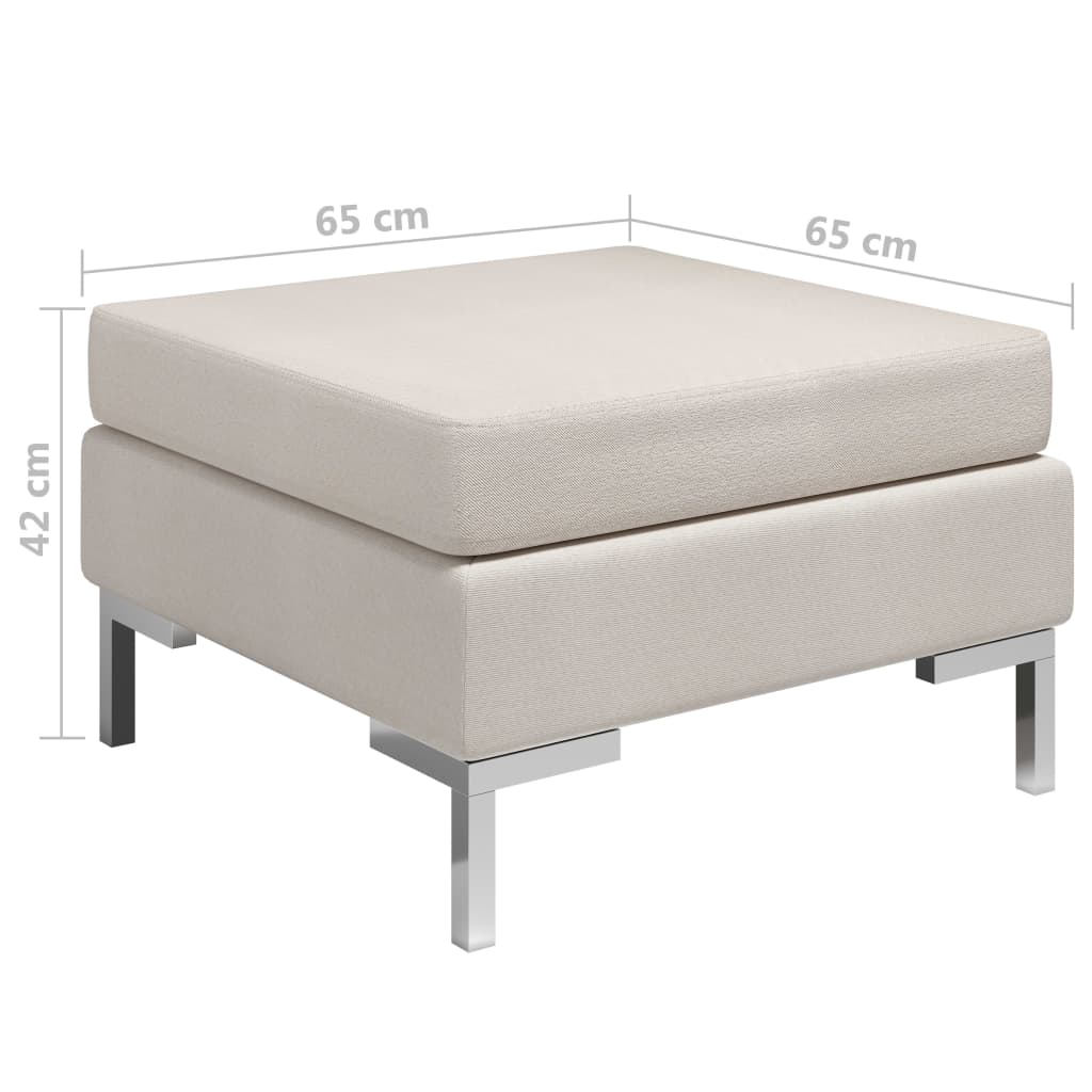 vidaXL Sectional Footrest with Cushion Farbic Cream