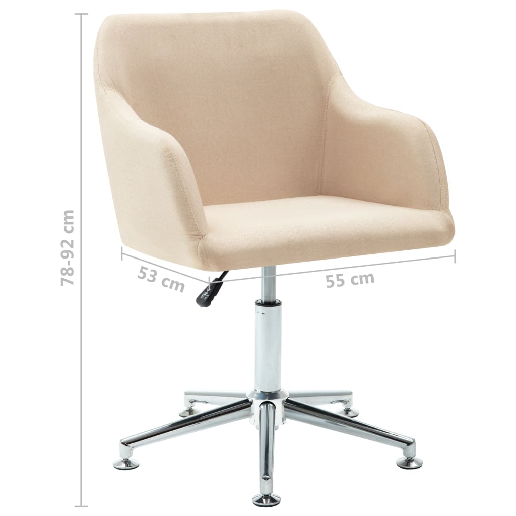 vidaXL 2x Swivel Dining Chairs Cream Fabric