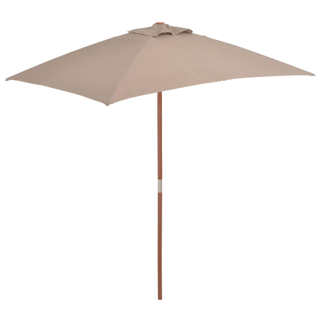 vidaXL Outdoor Parasol with Wooden Pole 150x200 cm Taupe