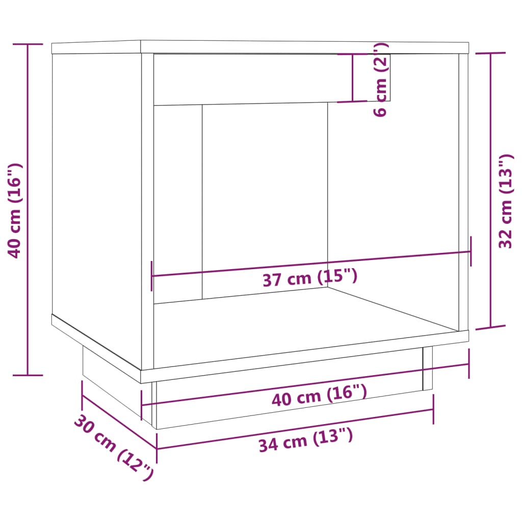 vidaXL Bedside Cabinets 2 pcs White 40x30x40 cm Solid Wood Pine