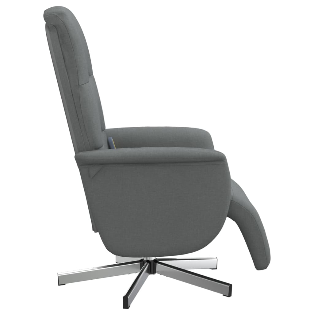 vidaXL Massage Recliner Chair with Footrest Dark Grey Fabric