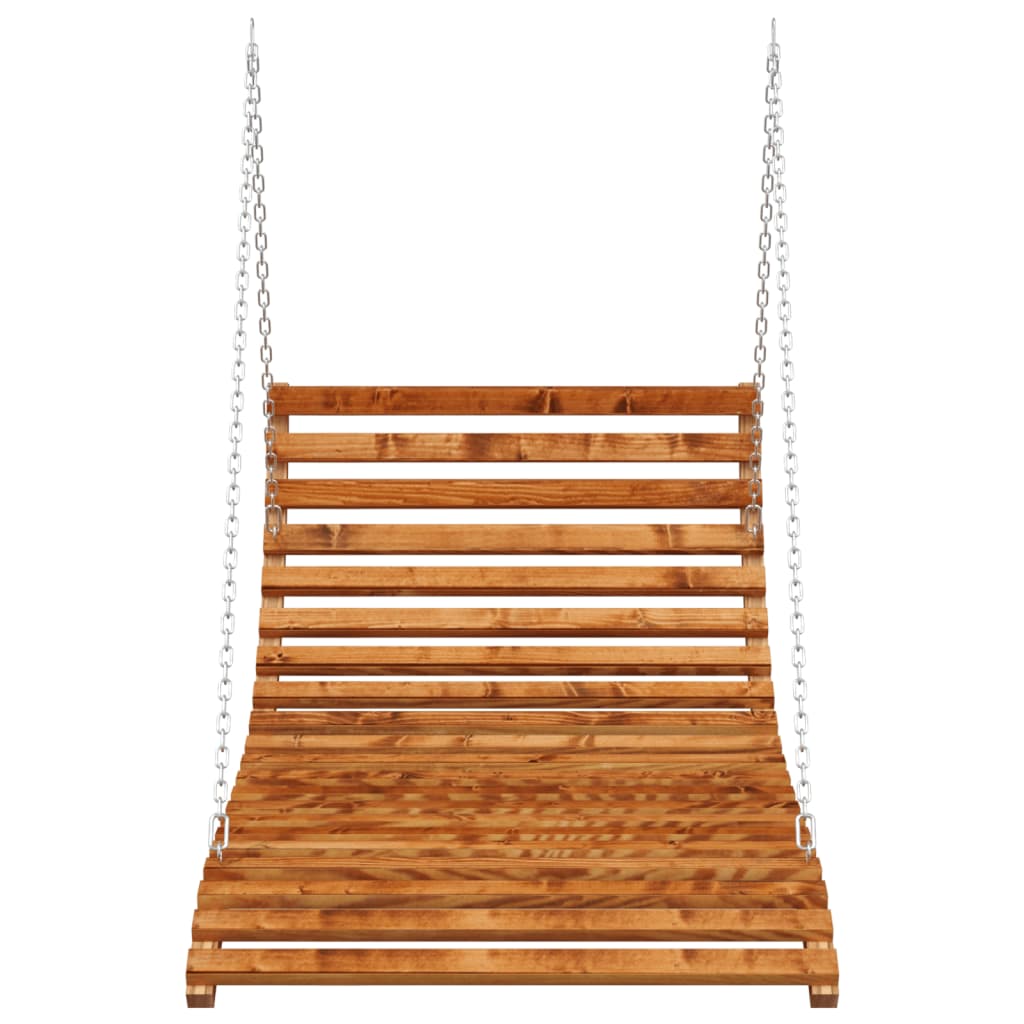 vidaXL Swing Bed Solid Bent Wood with Teak Finish 143x120x65 cm