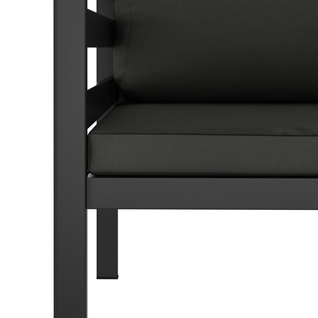 vidaXL Single Sofa with Cushions Aluminium Anthracite