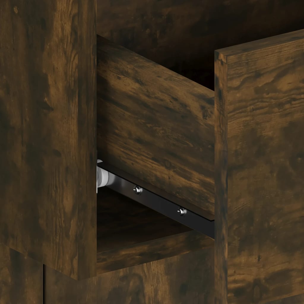vidaXL Wall-mounted Bedside Cabinets 2 pcs Smoked Oak