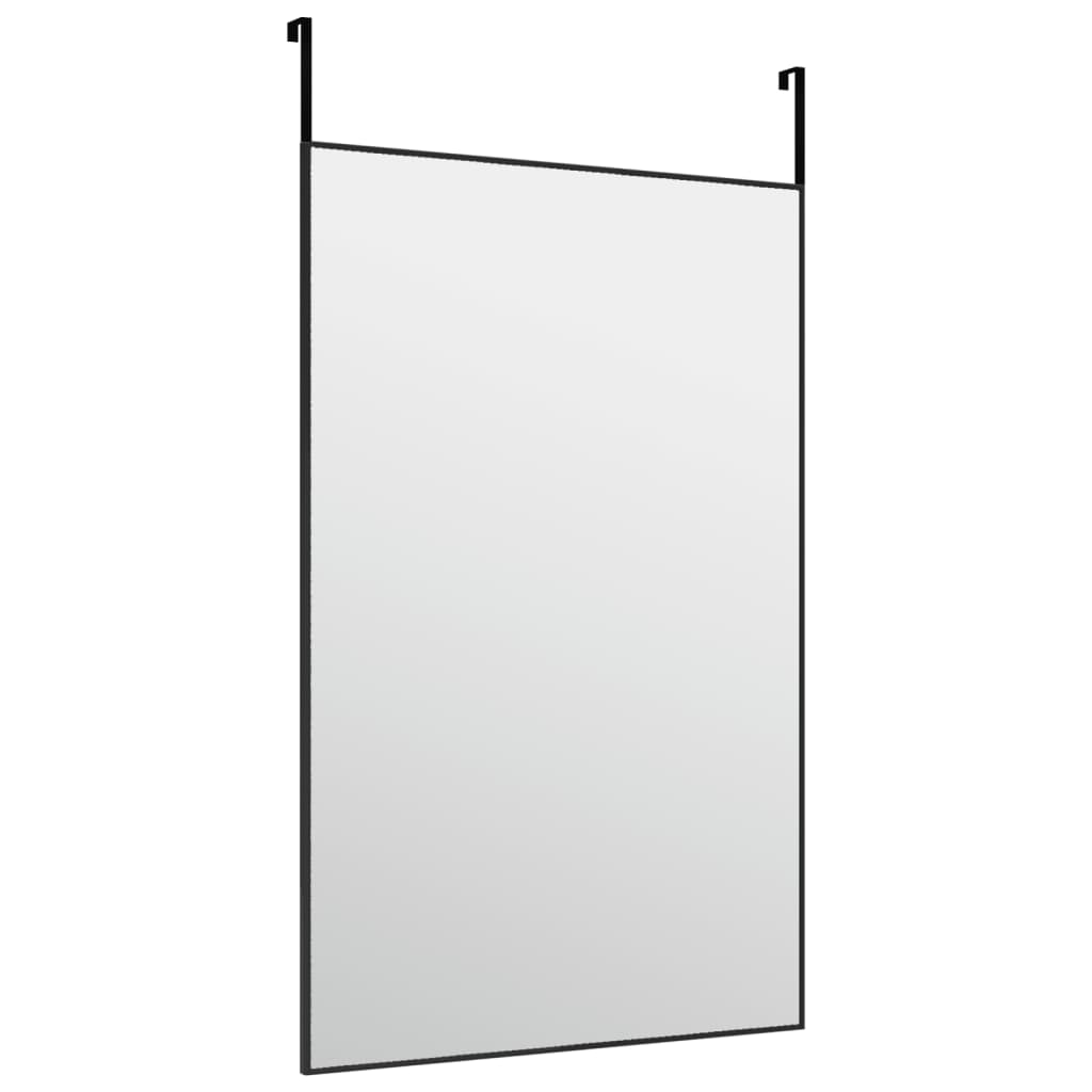 vidaXL Door Mirror Black 50x80 cm Glass and Aluminium