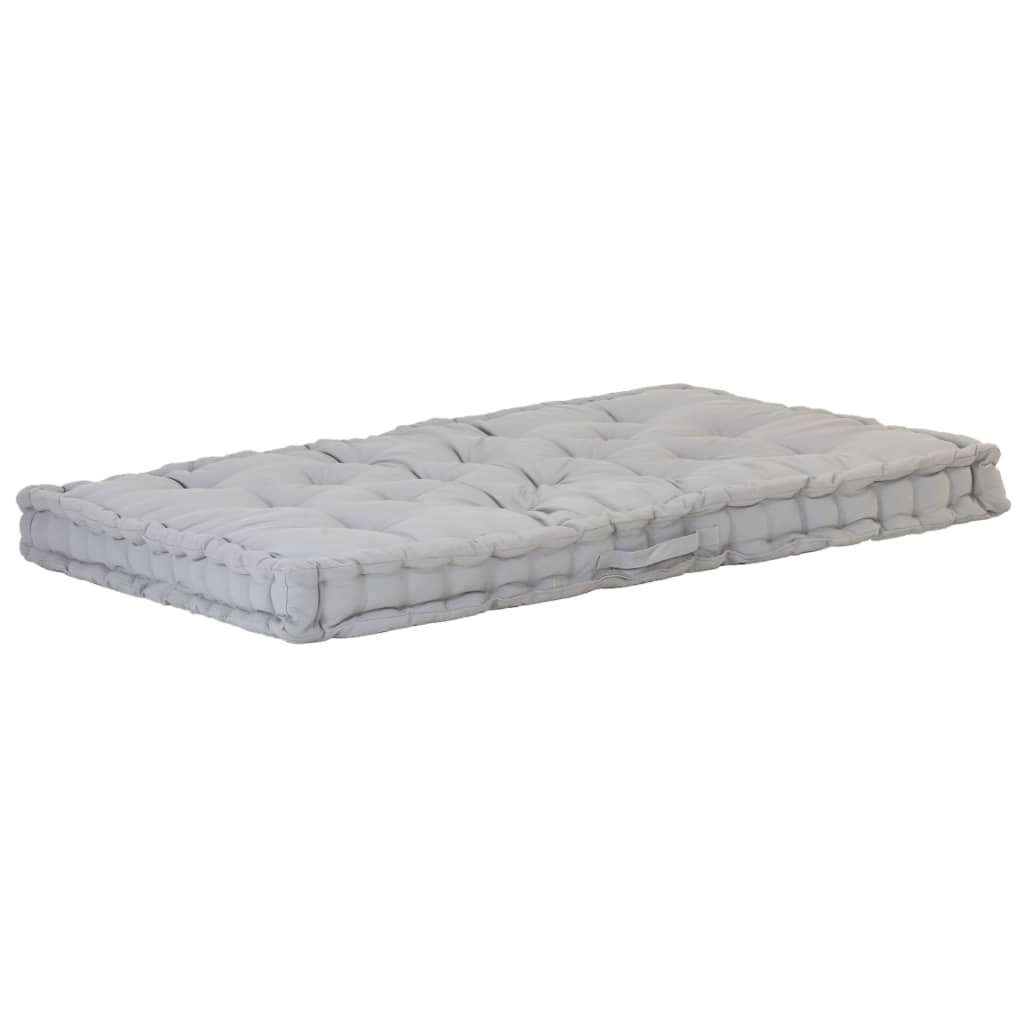 vidaXL Pallet Floor Cushions 2 pcs Cotton Grey