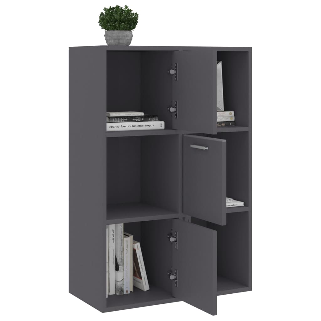 vidaXL Storage Cabinet Grey 60x29.5x90 cm Engineered Wood