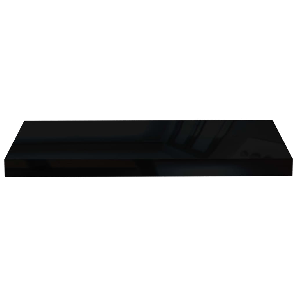 vidaXL Floating Wall Shelf High Gloss Black 60x23.5x3.8 cm MDF
