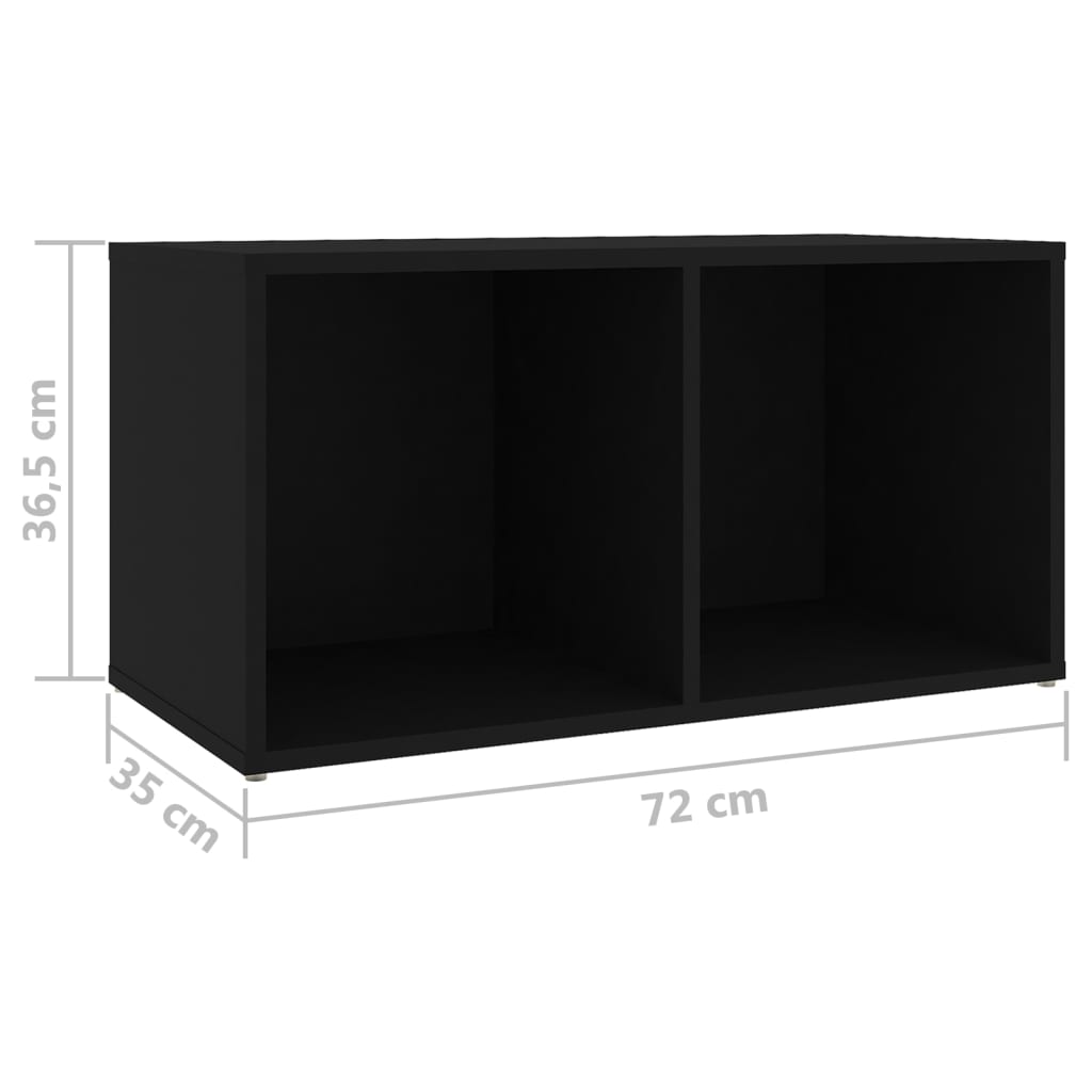 vidaXL 6 Piece TV Cabinet Set Black Engineered Wood